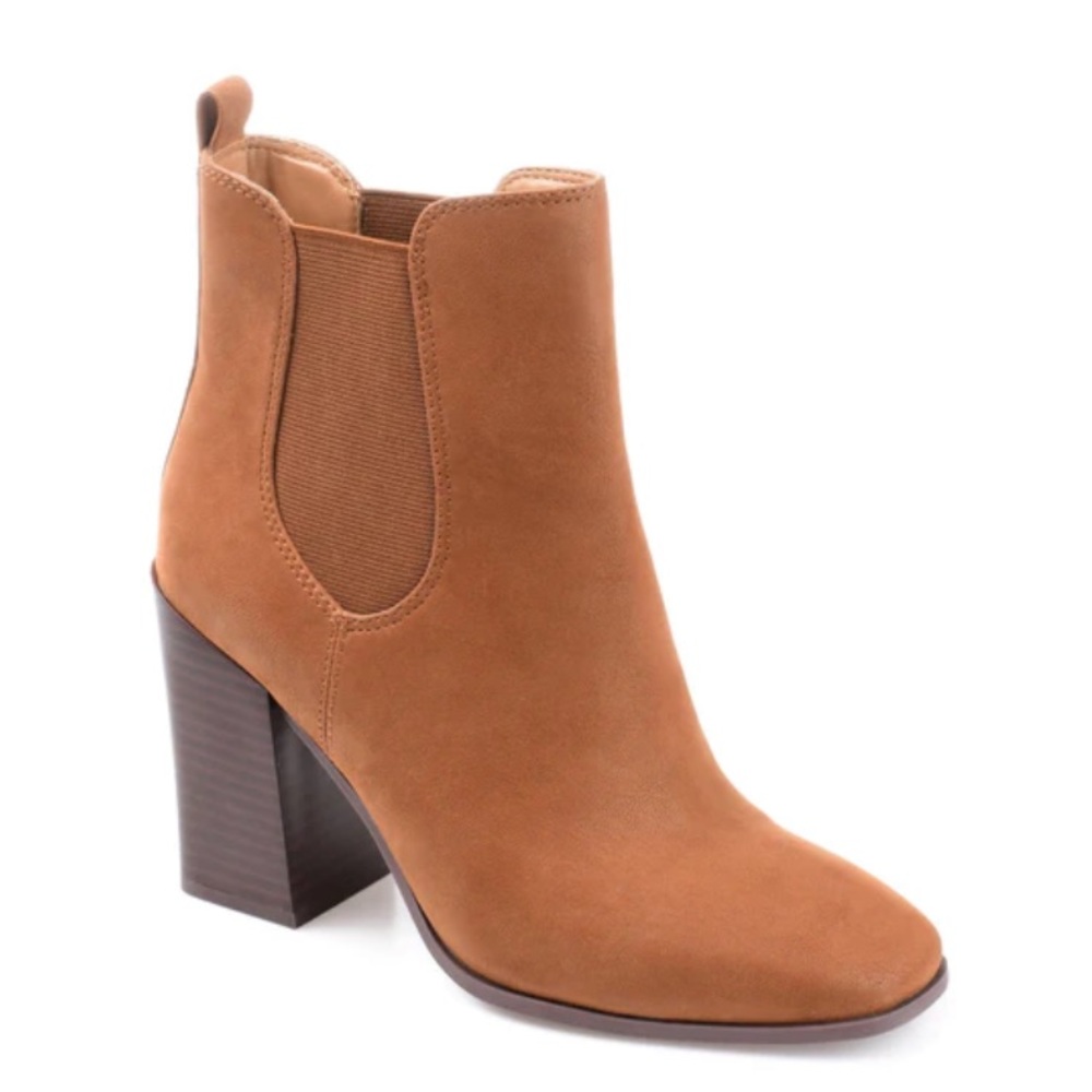 Journee Maxxie Brown/Cognac High Heel Booties
